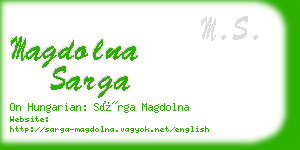 magdolna sarga business card